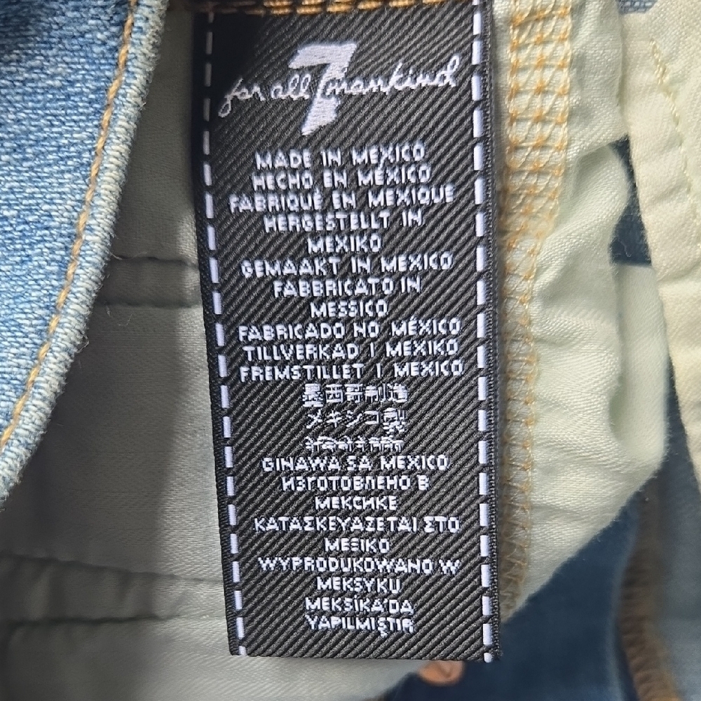 7 For All Mankind Blue Straight Leg Jeans - Picture 6 of 8